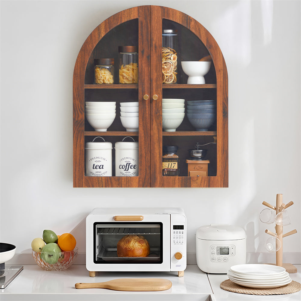 Wirrytor Arched Wall Cabinet with Glass Door