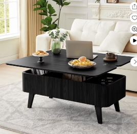 Wirrytor 3 in 1 Lift Top Coffee Table with Storage, Center Table with Hidden Compartments for Living Room, Coffee Table for Living Room, Nature