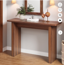 Wirrytor 43-Inch Square Oak Console Table for Entryway, Classic Entryway Table, Tables Narrow Long, Sofa Tables for Living Room, Behind The Couch Table,Entryway Table for Entrance, Hallway Table