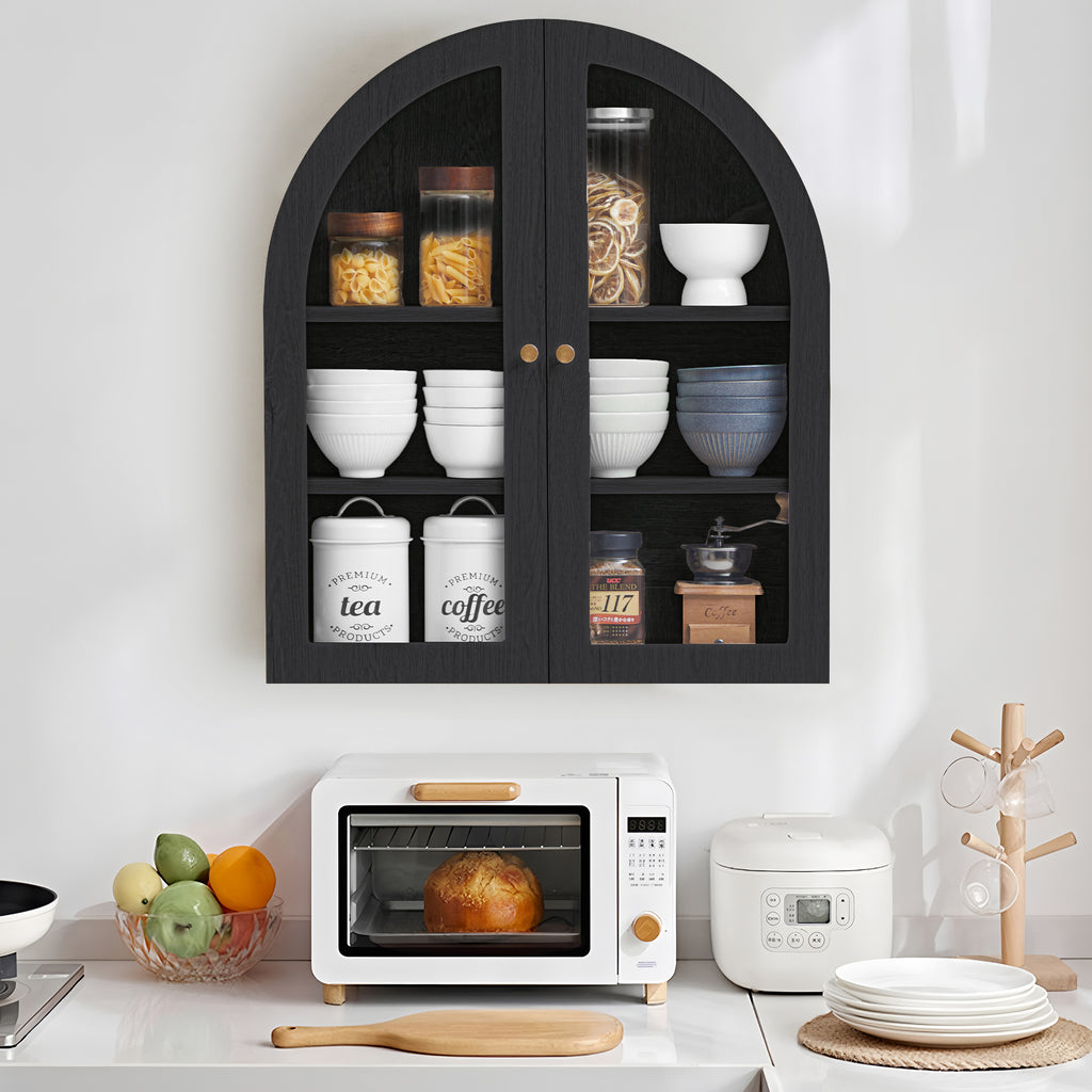 Wirrytor Arched Wall Cabinet with Glass Door