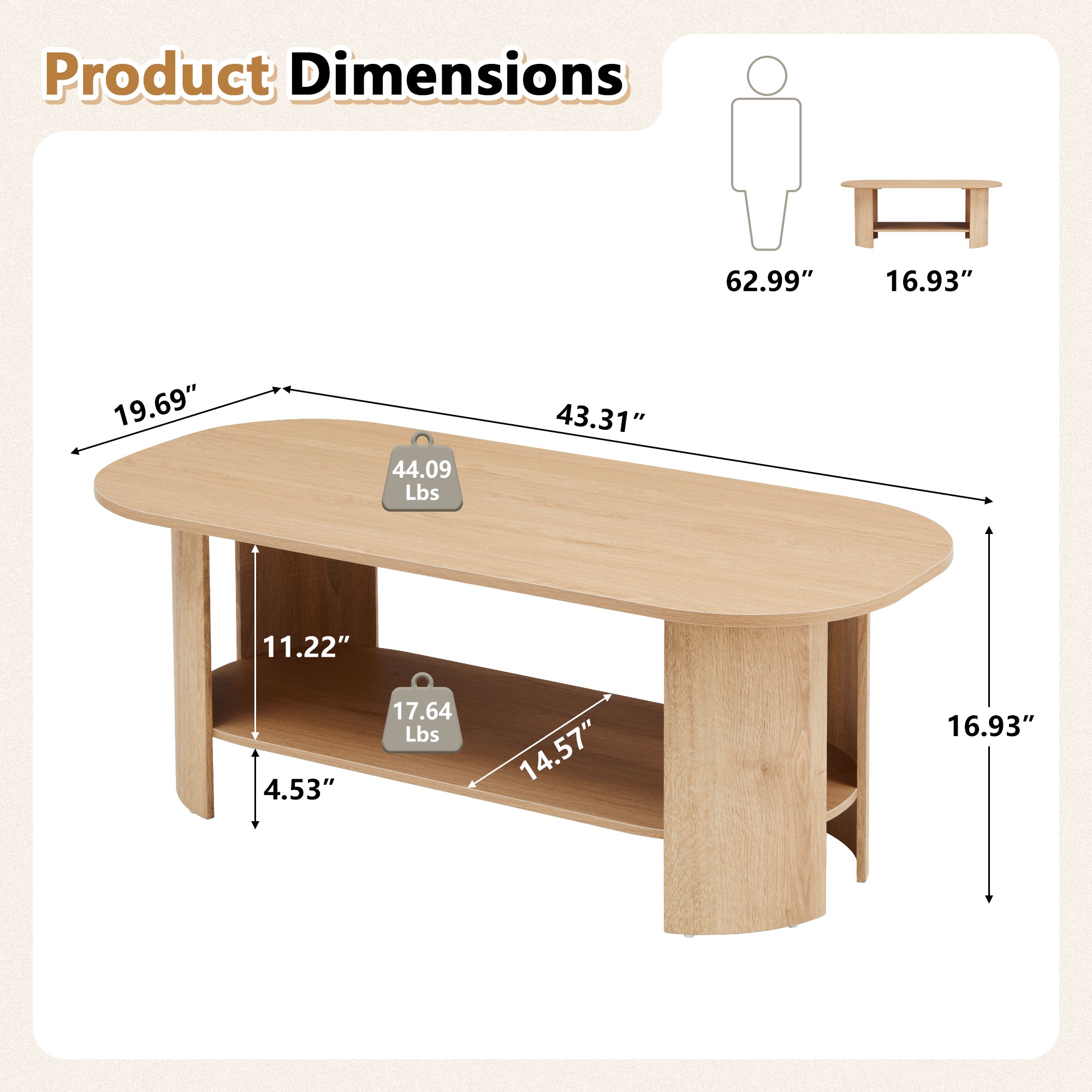 Wirrytor Oval Fluted Coffee Table with Fluted Legs
