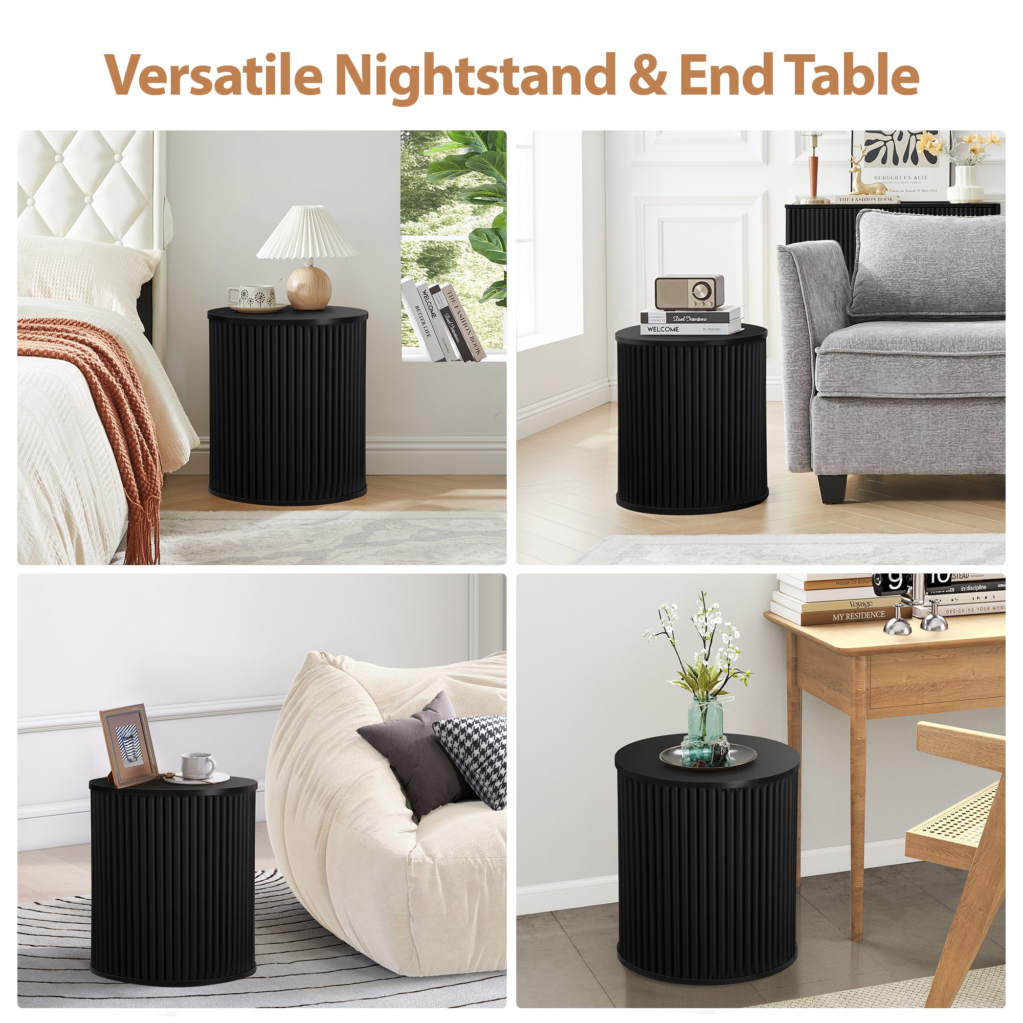Wirrytor Round Side Table for living room set of 2