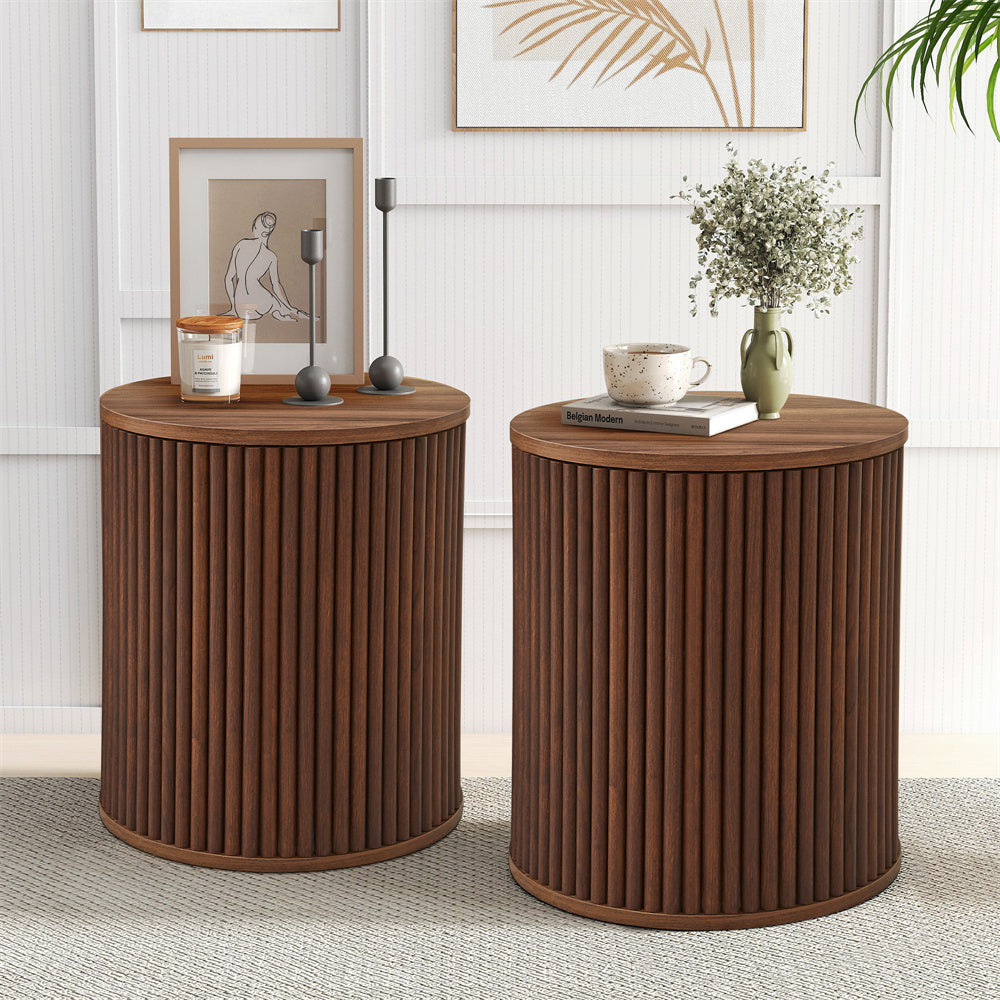 Wirrytor Round Side Table for living room set of 2