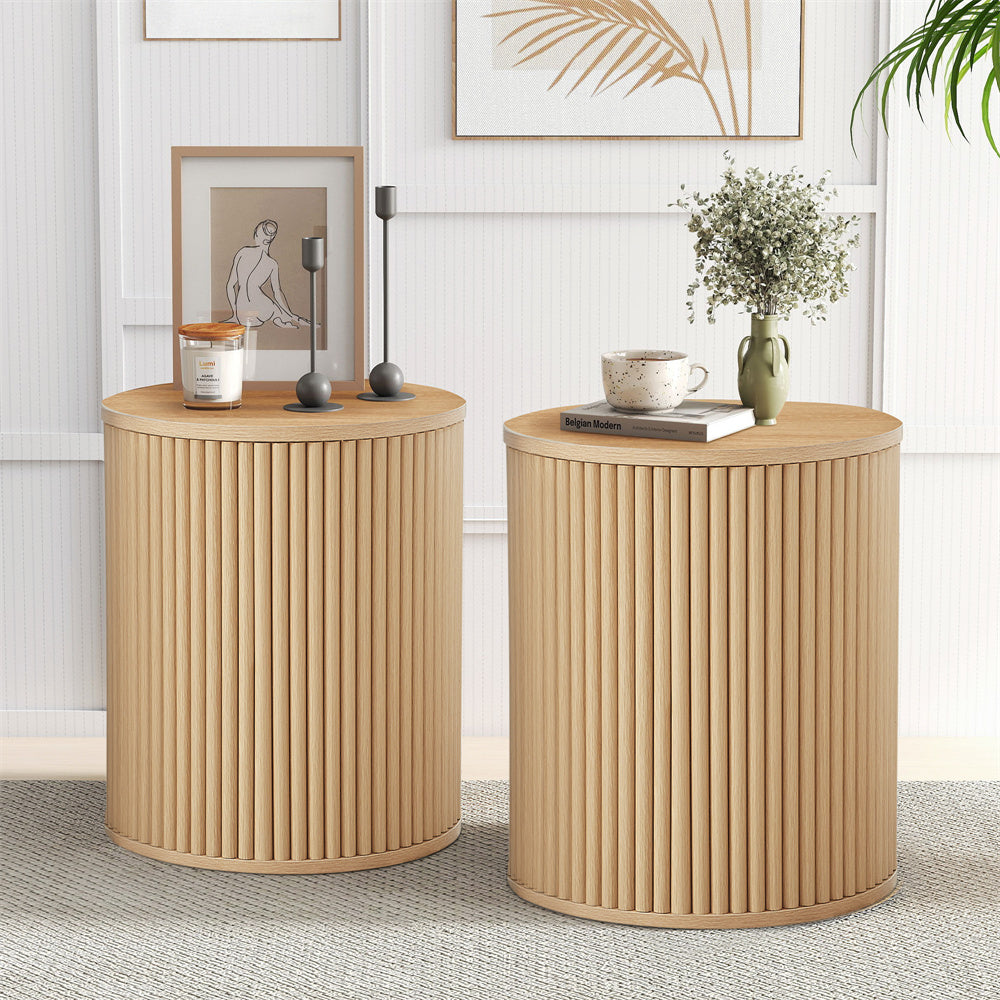 Wirrytor Round Side Table for living room set of 2