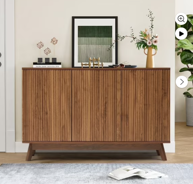 Wirrytor Fluted Sideboards and Buffets Storage Cabinet