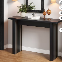 Wirrytor 43-Inch Square Oak Console Table for Entryway, Classic Entryway Table, Tables Narrow Long, Sofa Tables for Living Room, Behind The Couch Table,Entryway Table for Entrance, Hallway Table