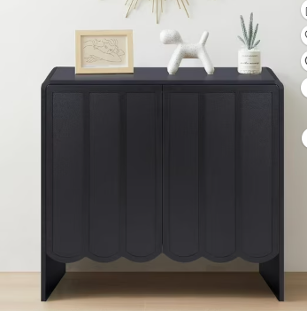 Wirrytor Modern Wood Buffet Sideboard with 2 Wave Doors