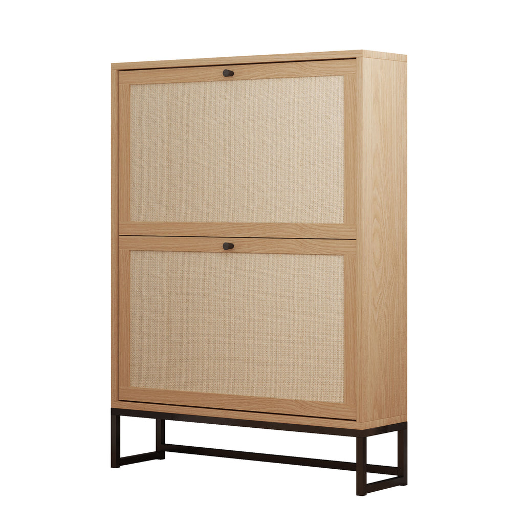 Wirrytor Shoe Storage Cabinet with Flip Drawers for Entryway, Freestanding Shoe Organizer, Holds up to 20 Pairs of Shoes (Walnut)